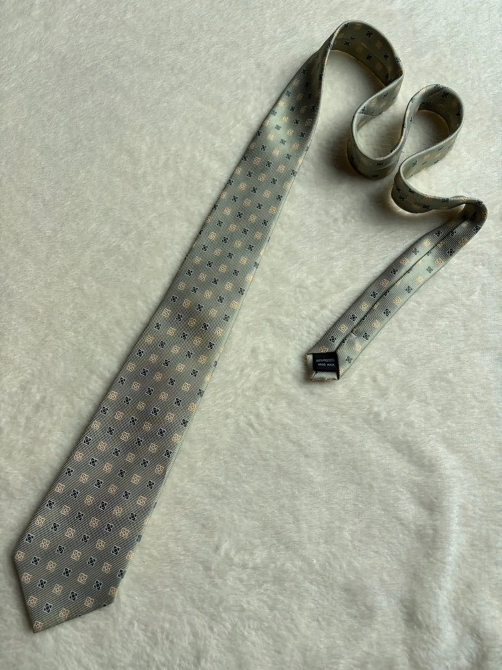 Jacob Alexander Men's Geometric Gray Gold Black Tie Woven Classic 100% Polyester